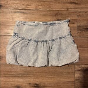 Pull & Bear denim mini bubble skirt